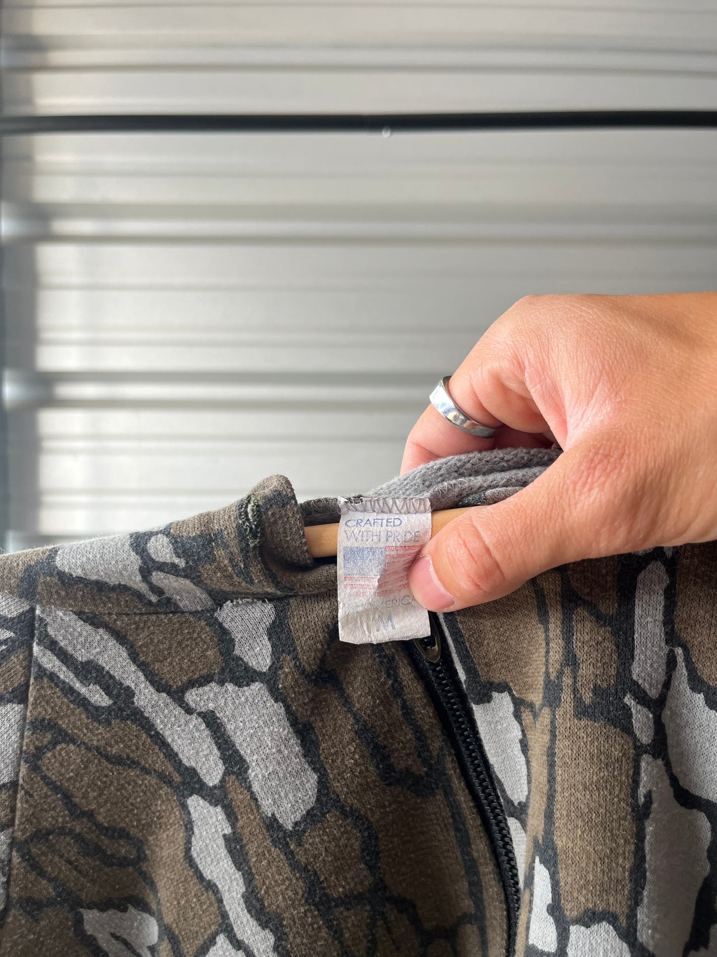 1970s Trebark Camo Zip Hoodie - Medium