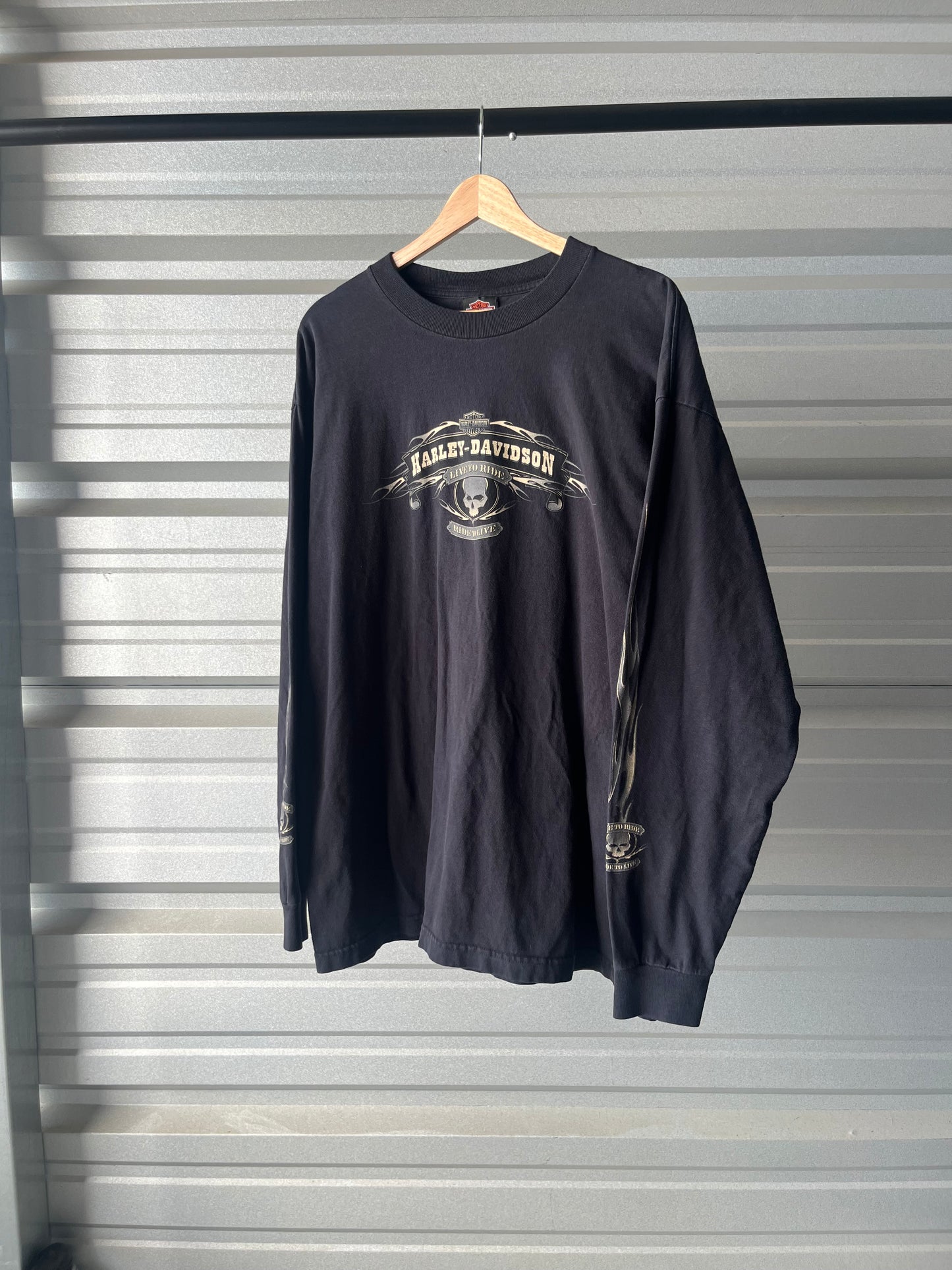 Vintage Harley Davidson Long Sleeve Flames T-Shirt - XL