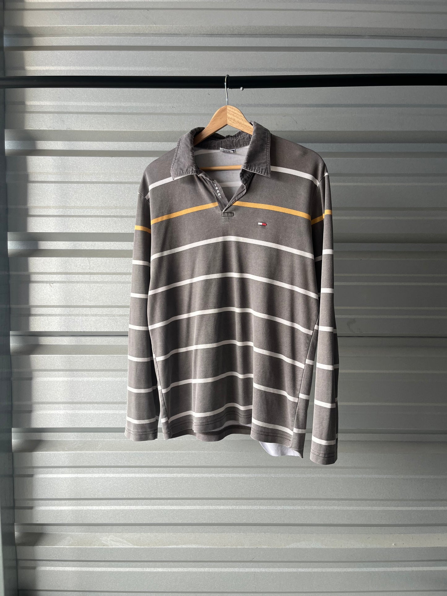 Vintage Tommy Hilfiger Striped Collard Shirt - Medium