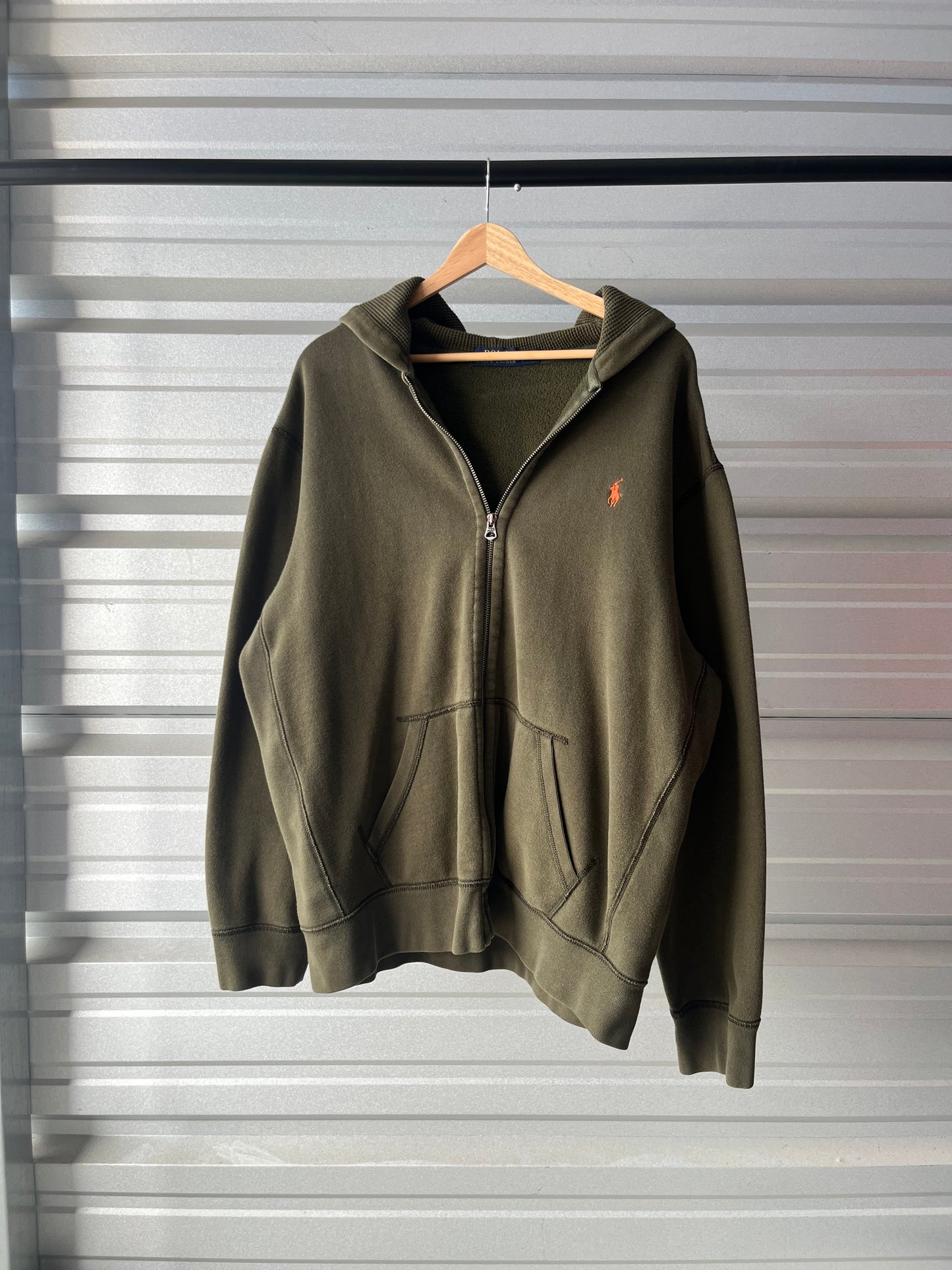 Vintage Polo Ralph Lauren Green Zip Hoodie - XL