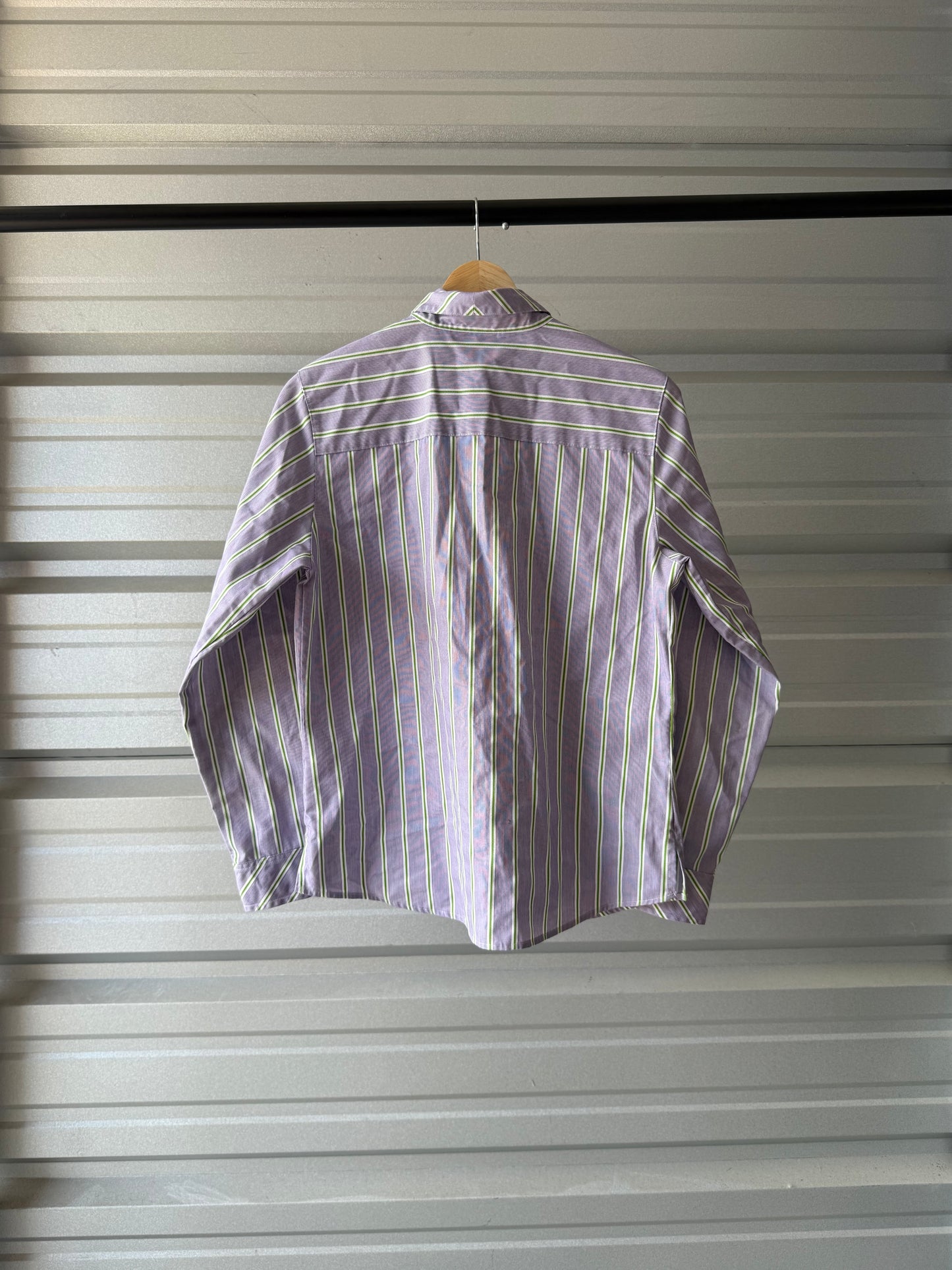 Vintage Purple/Green Striped Button Down Shirt - Small