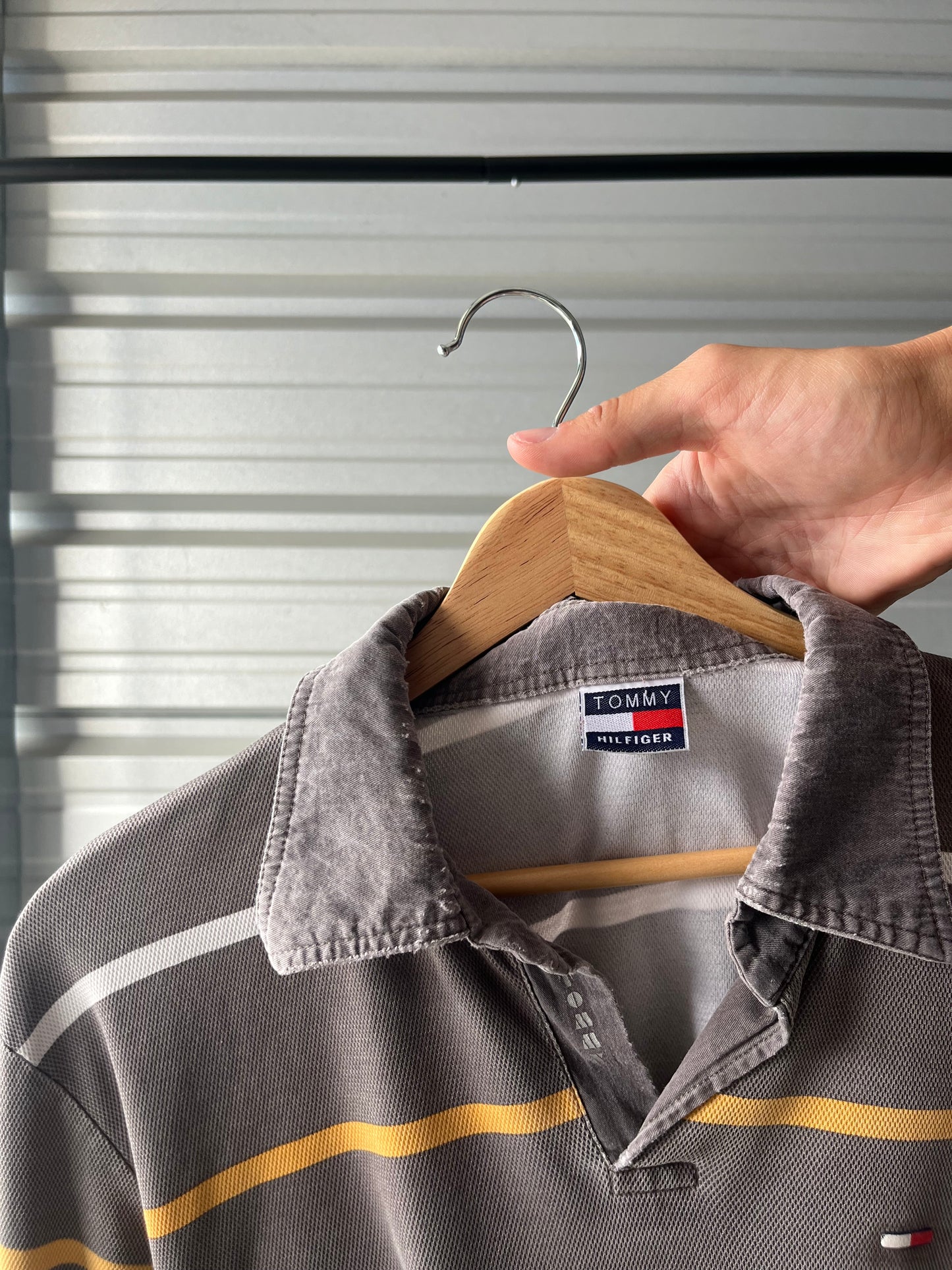 Vintage Tommy Hilfiger Striped Collard Shirt - Medium