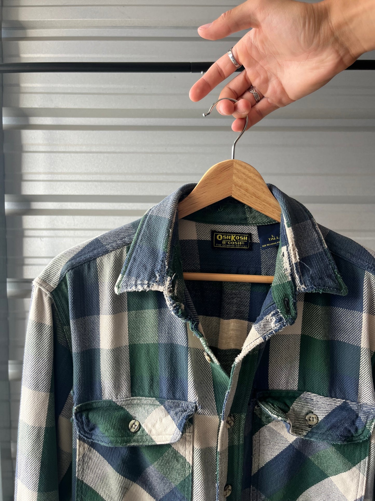 Vintage OshKosh Distressed Flannel - XL