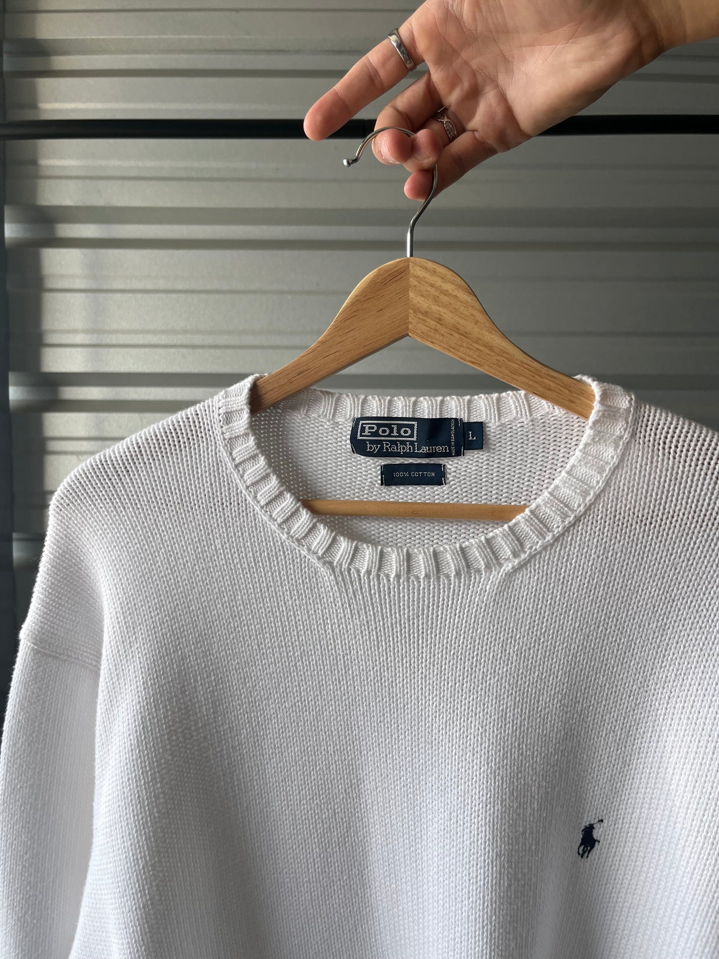 Vintage Polo Ralph Lauren White Sweater - Large