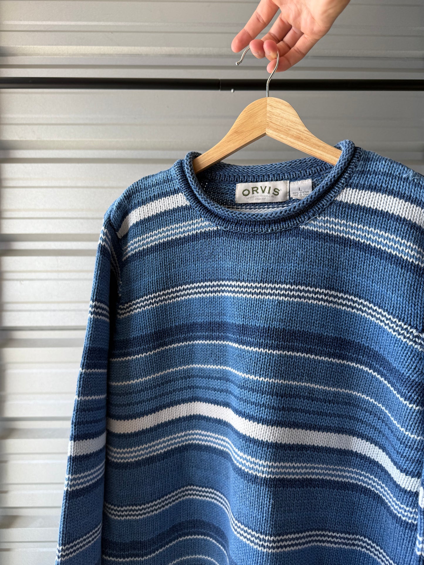Vintage Orville Indigo Dyed Knit Sweater - Large