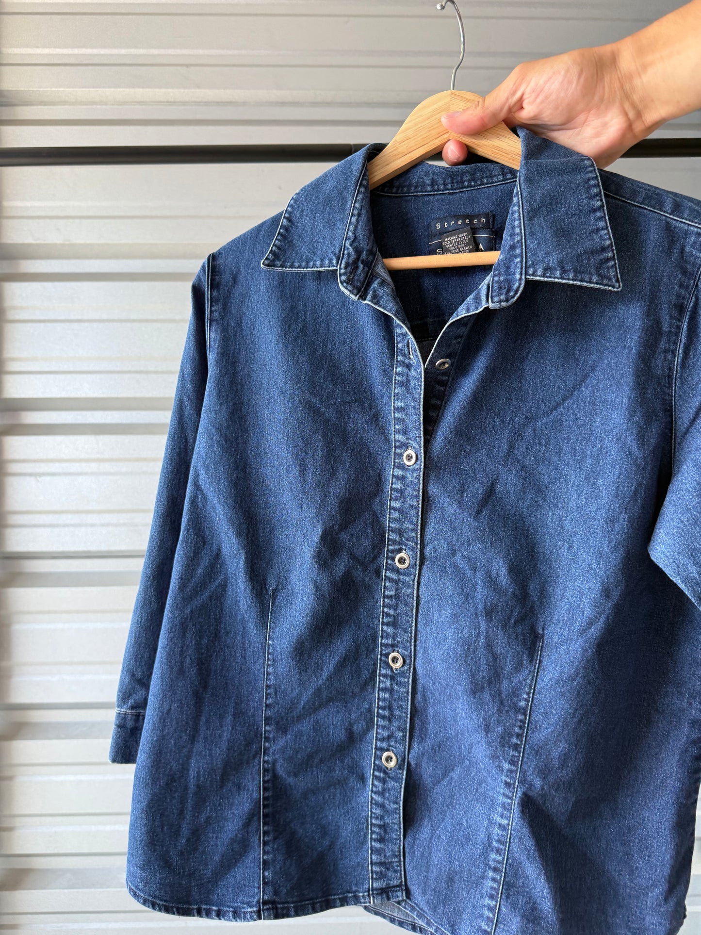 Vintage Sonoma Denim Button Down Shirt - Petite Large