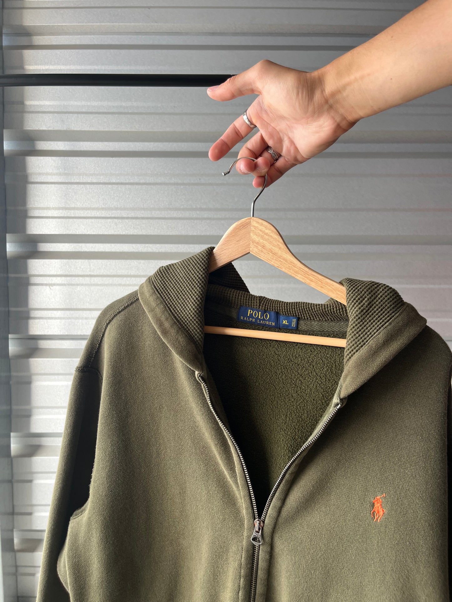 Vintage Polo Ralph Lauren Green Zip Hoodie - XL