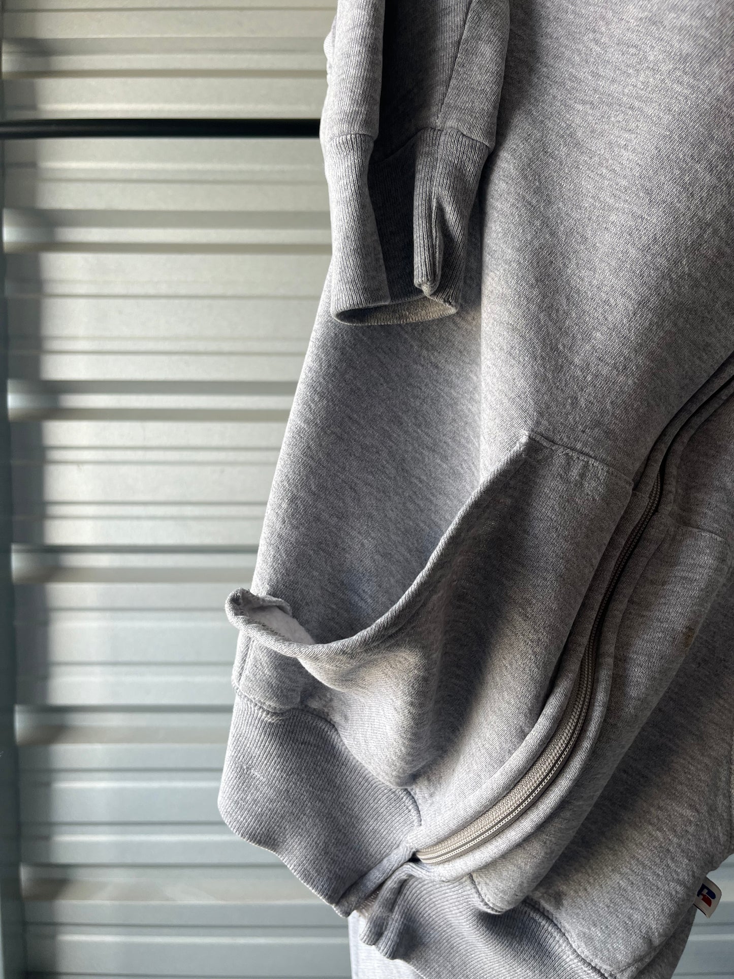 Vintage Russell Athletic Gray Zip Hoodie - XL