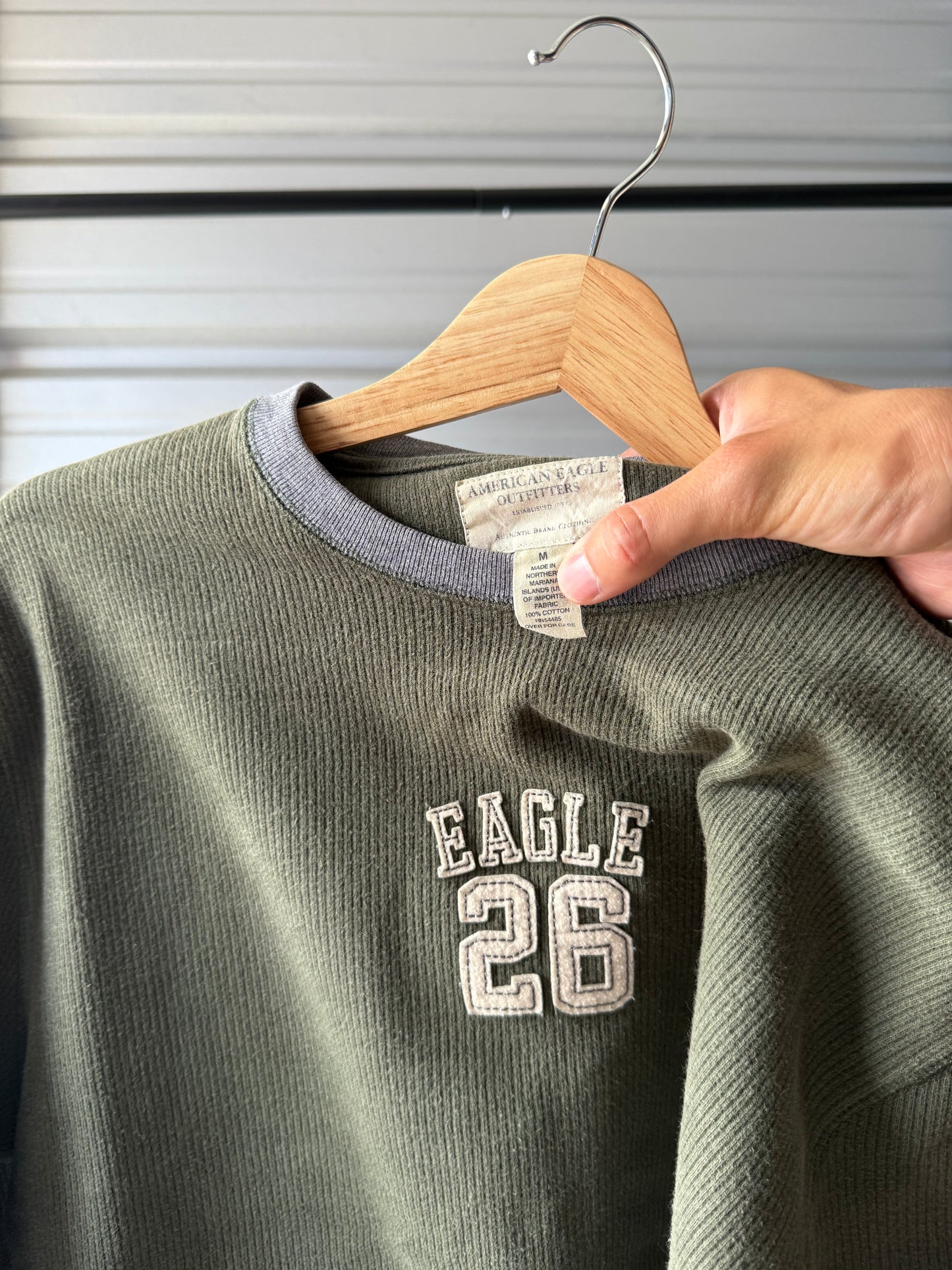 Vintage American Eagle Thermal Shirt - Medium