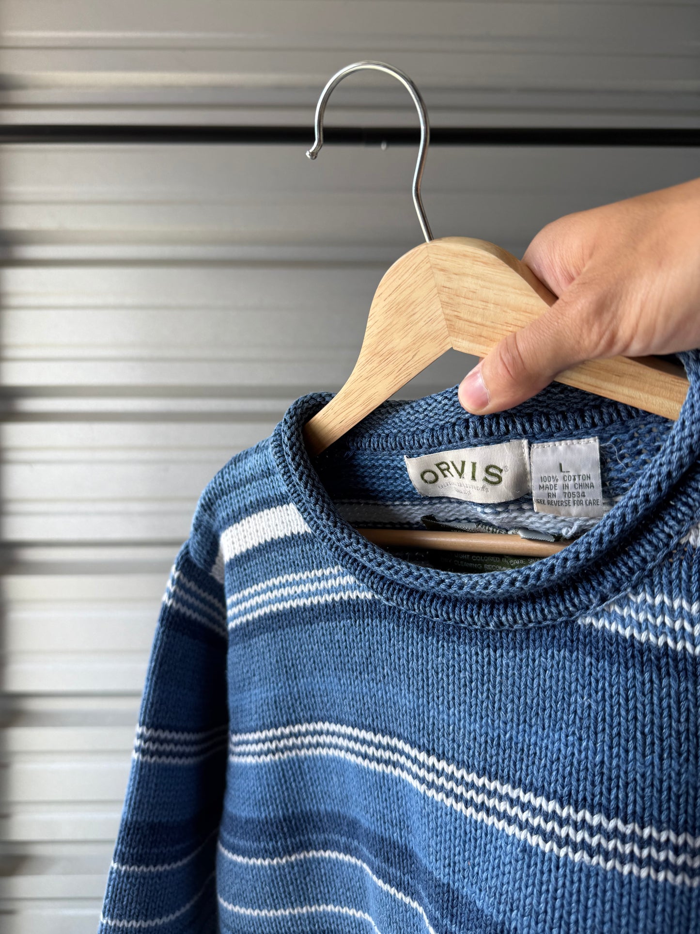 Vintage Orville Indigo Dyed Knit Sweater - Large