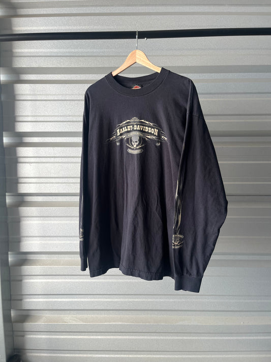Vintage Harley Davidson Long Sleeve Flames T-Shirt - XL