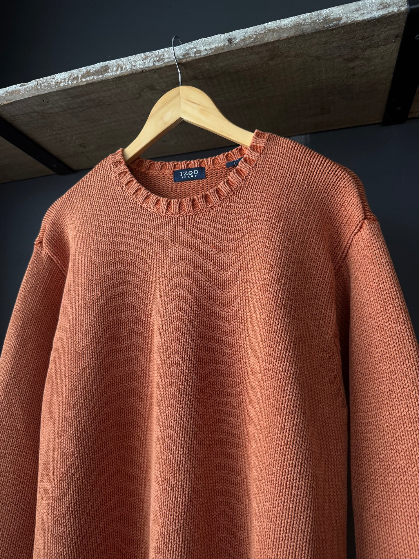 90s IZOD Orange Faded Wash Sweater - Large