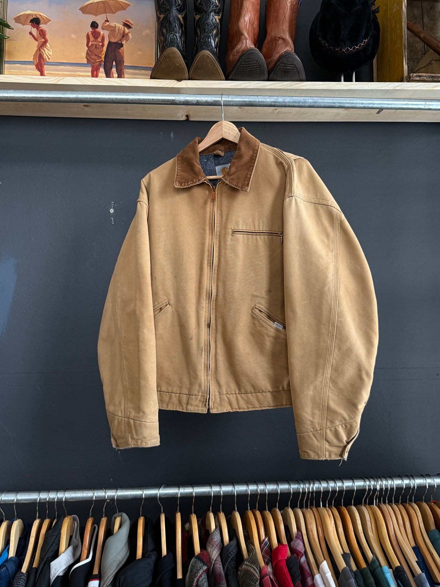 Vintage Carhartt Tan Detroit Jacket - Large
