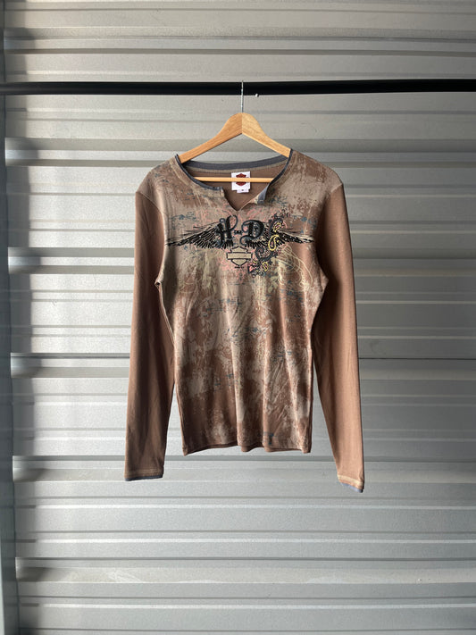 Vintage Harley Davidson Long Sleeve Top - Medium