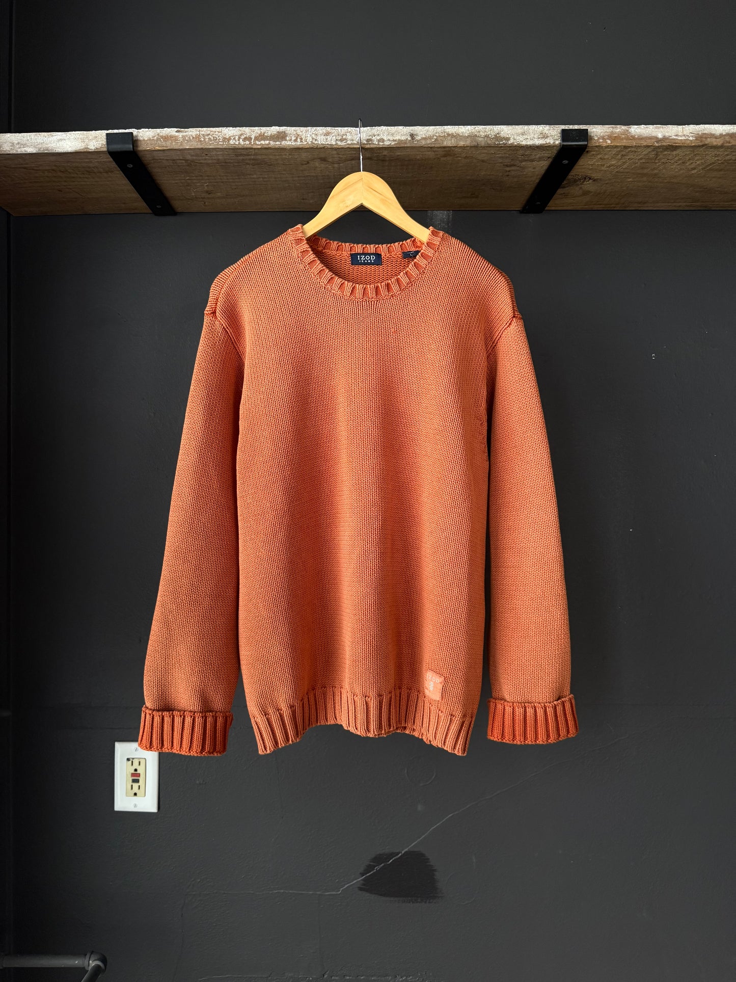 90s IZOD Orange Faded Wash Sweater - Large