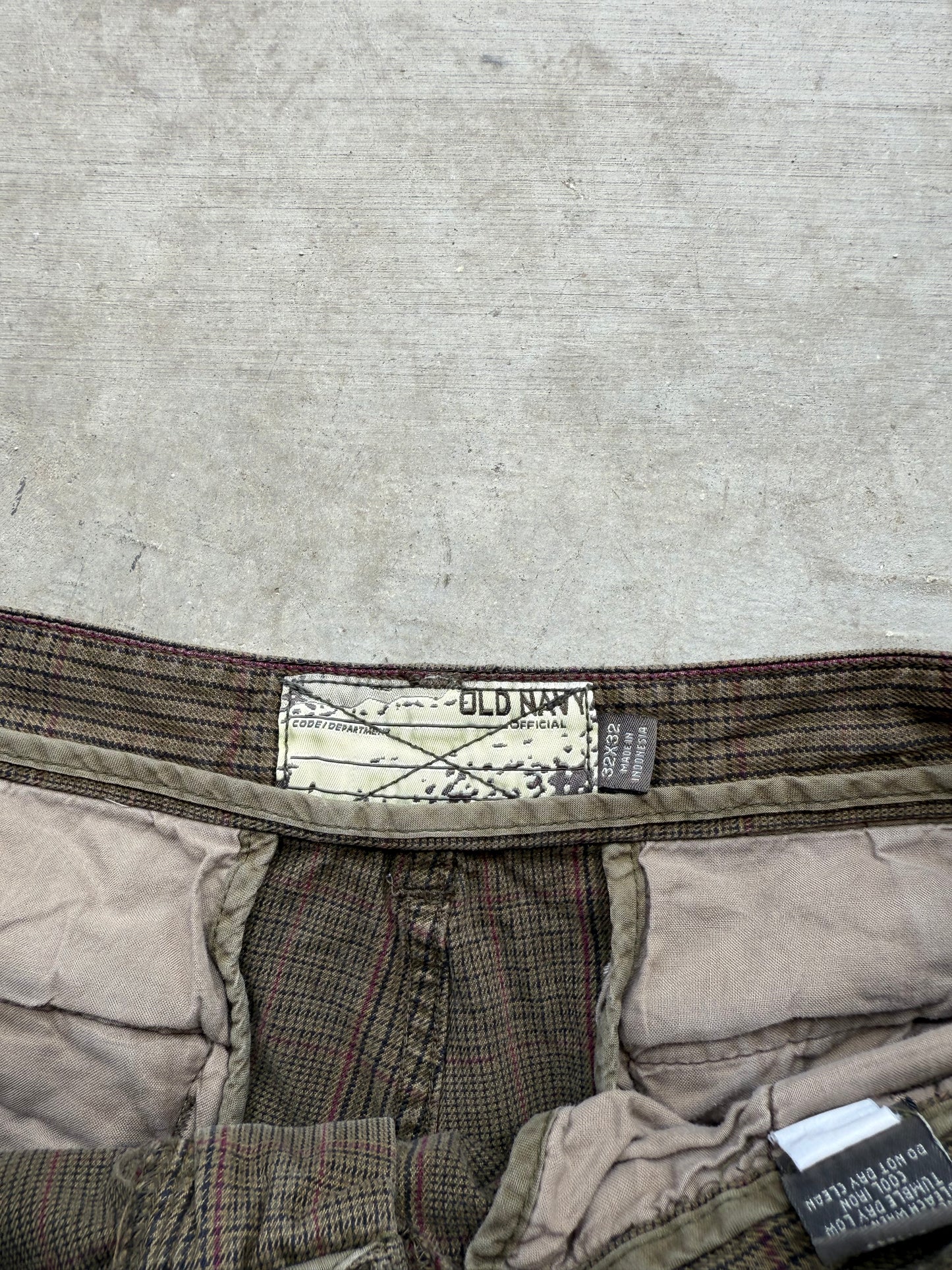 Vintage Old Navy Brown Plaid Baggy Pants - 32x30