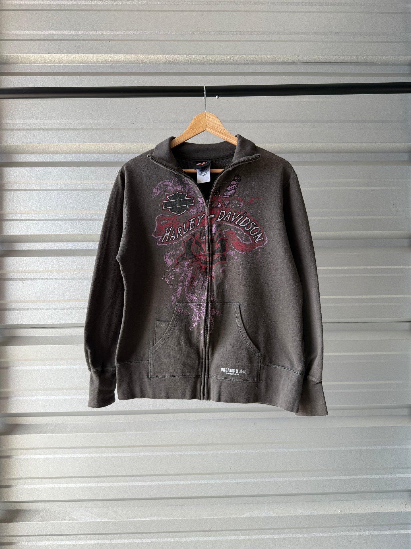 Vintage Harley Davidson Full Zip Sweatshirt - Large