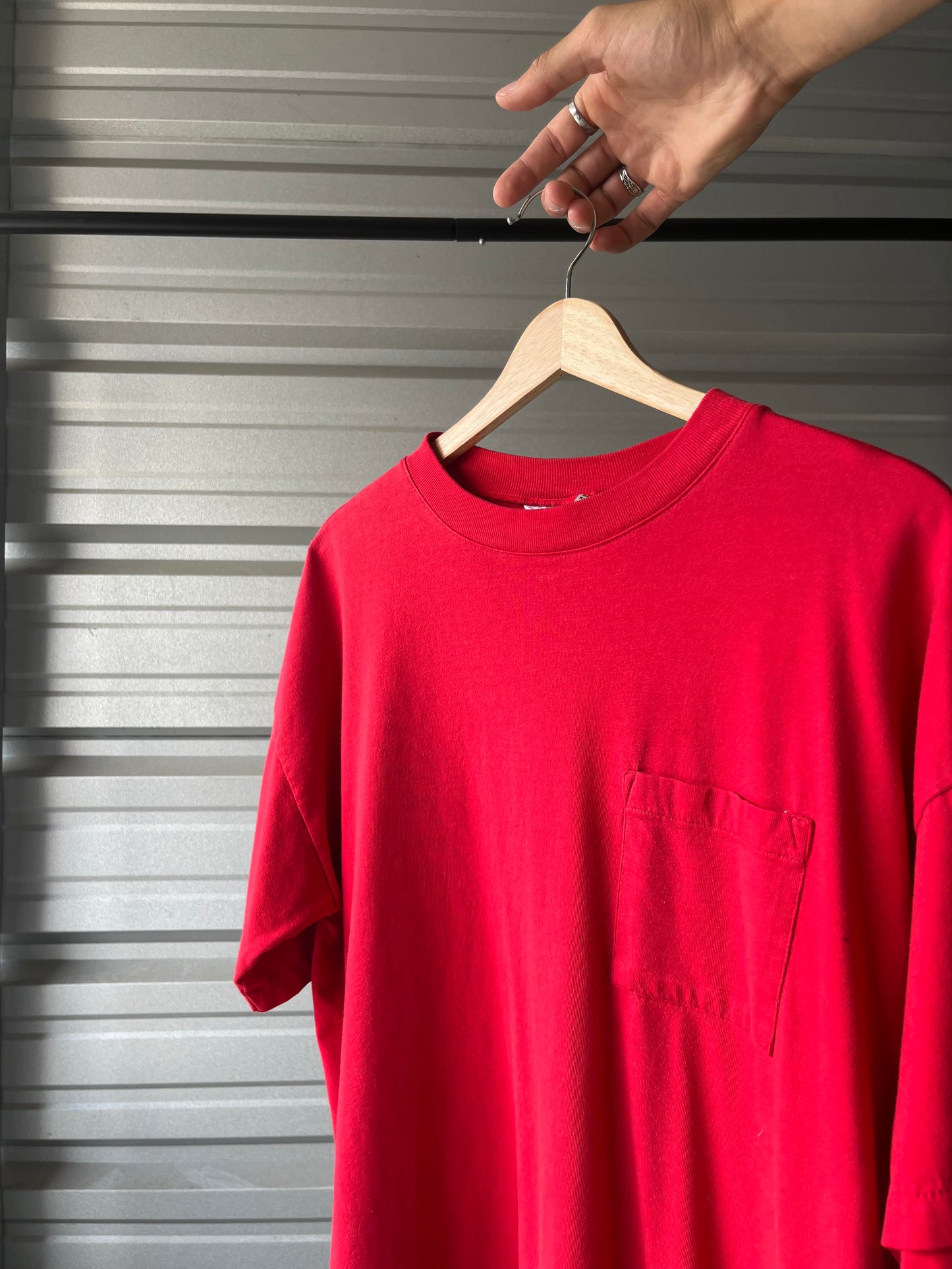 Vintage Red Pocket T-Shirt - Medium