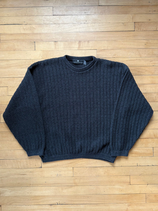 90s Black Knit Sweater - XL