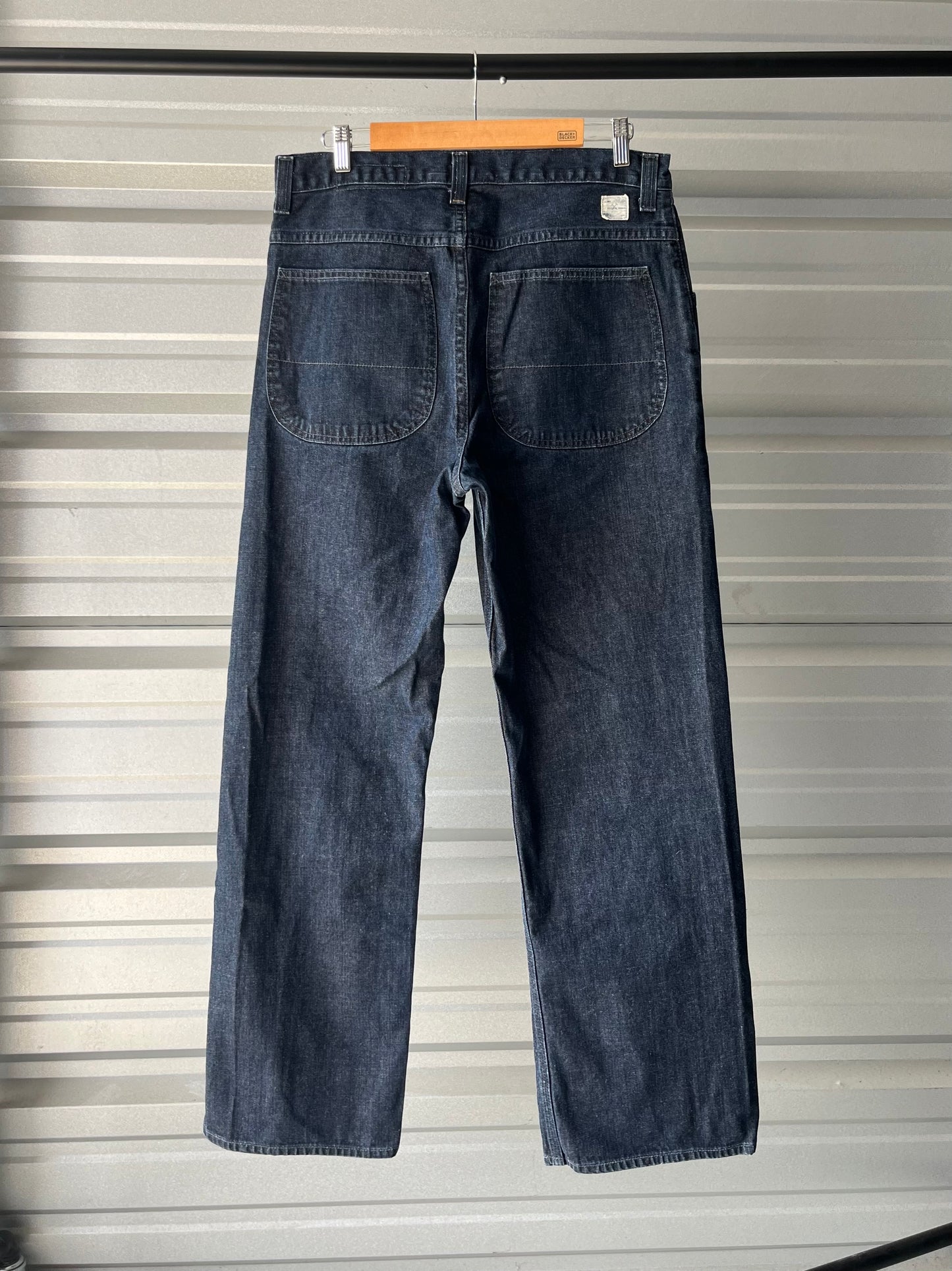 Vintage Dark Wash Denim Workwear Jeans - 34