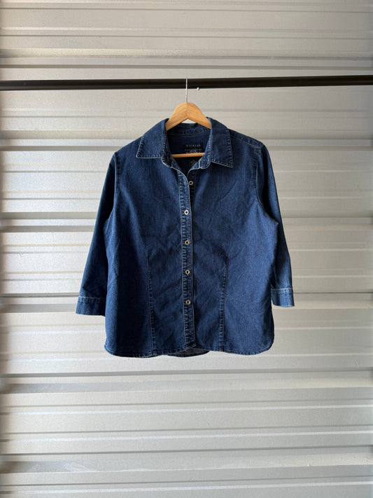 Vintage Sonoma Denim Button Down Shirt - Petite Large