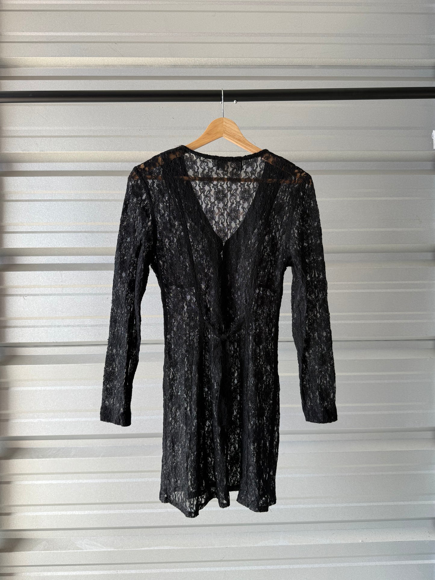 Vintage Dawn Joy Sheer Floral Corset Lace Back Dress - Size 7