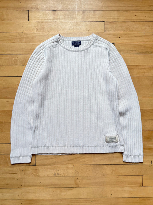 00s Polo Jeans White Ribbed Sweater - Medium