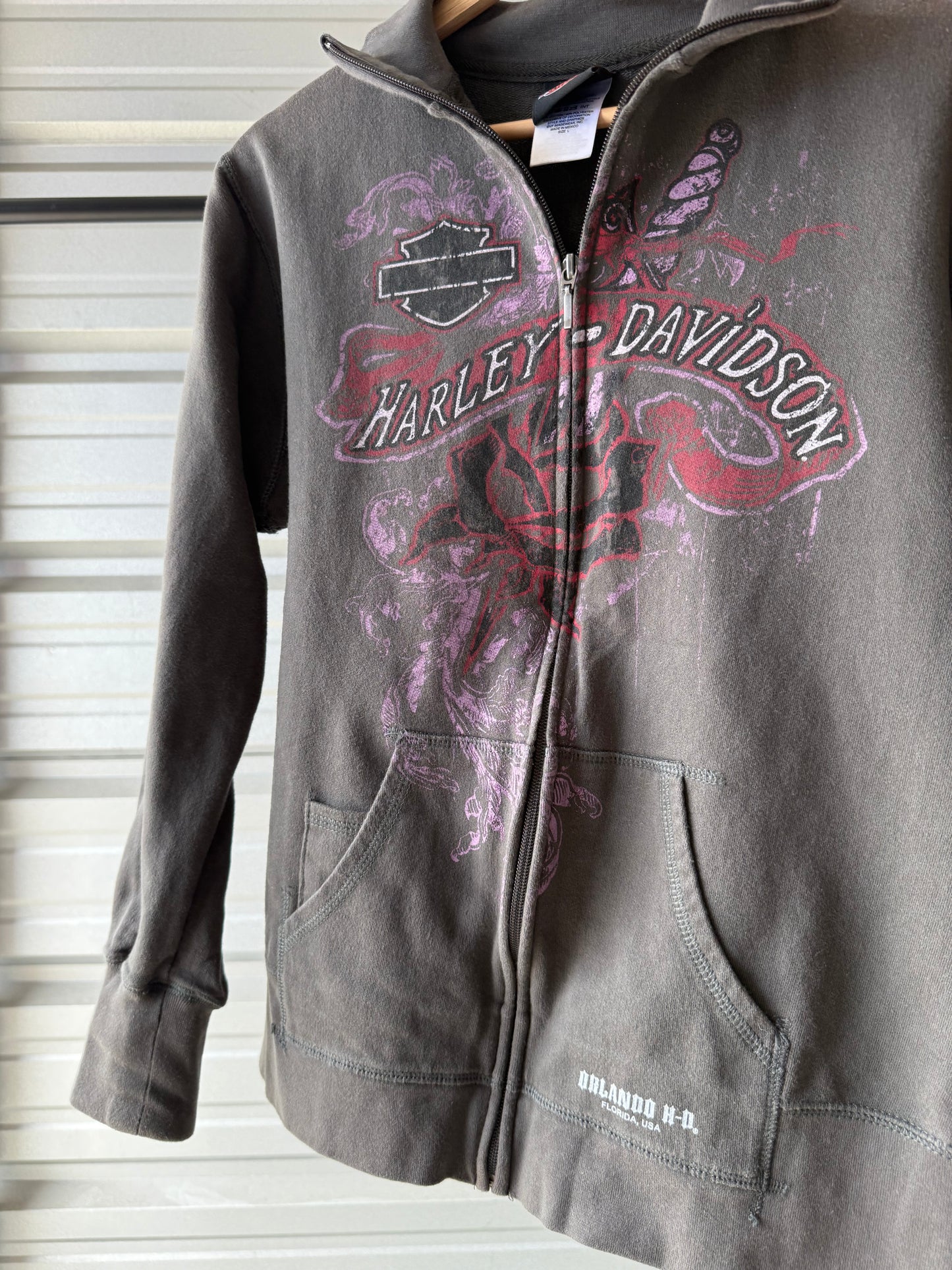 Vintage Harley Davidson Full Zip Sweatshirt - Large