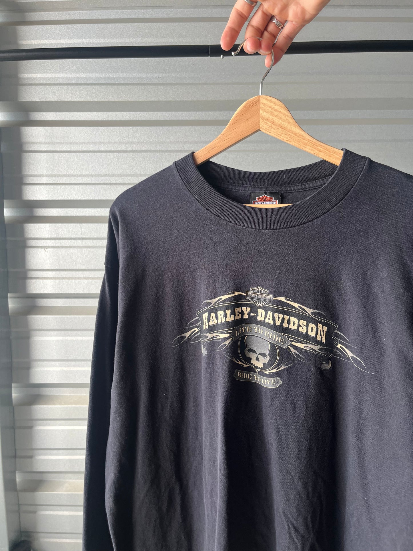 Vintage Harley Davidson Long Sleeve Flames T-Shirt - XL