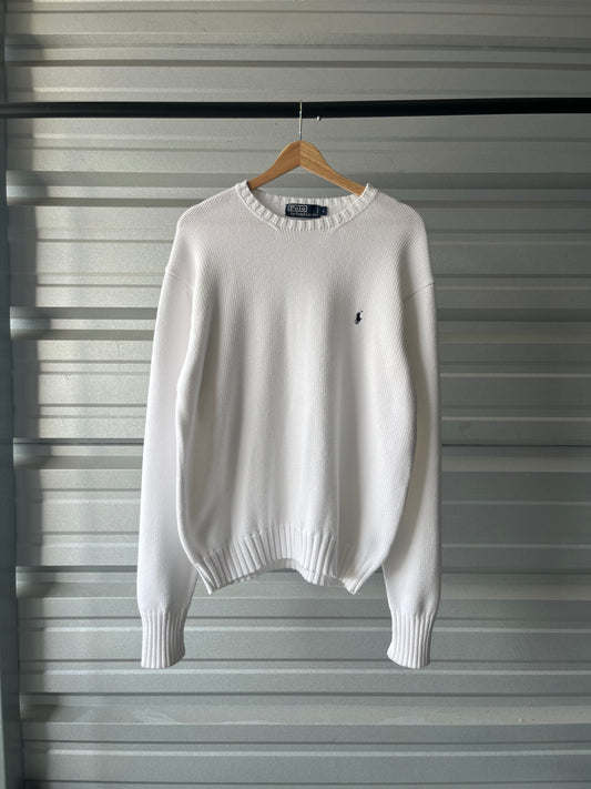 Vintage Polo Ralph Lauren White Sweater - Large