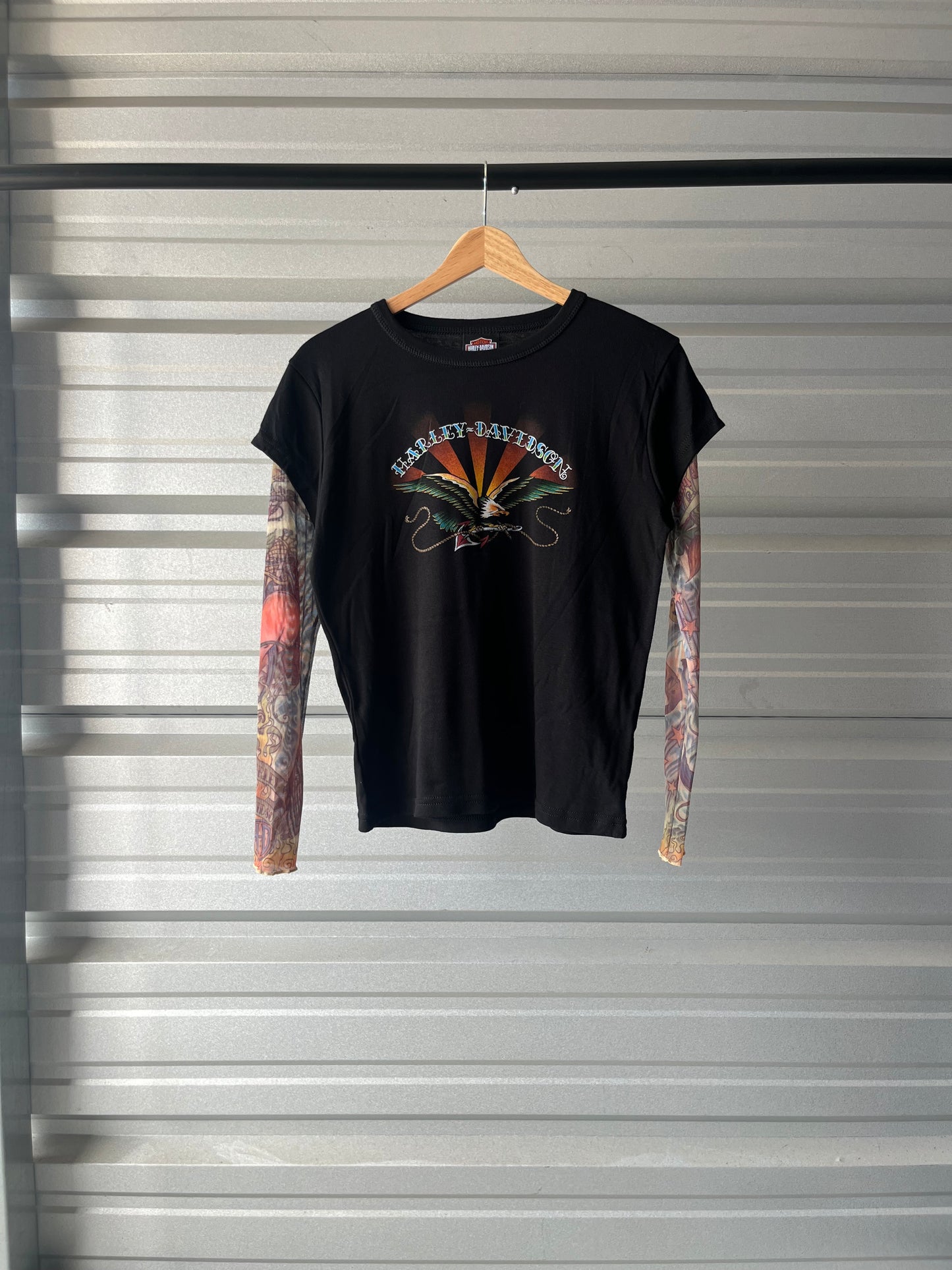 Vintage Harley Davidson Tattoo Sleeve T-Shirt - Medium