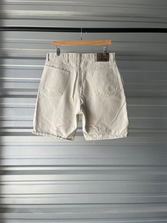 Vintage Cream Wrangler Denim Shorts - 34