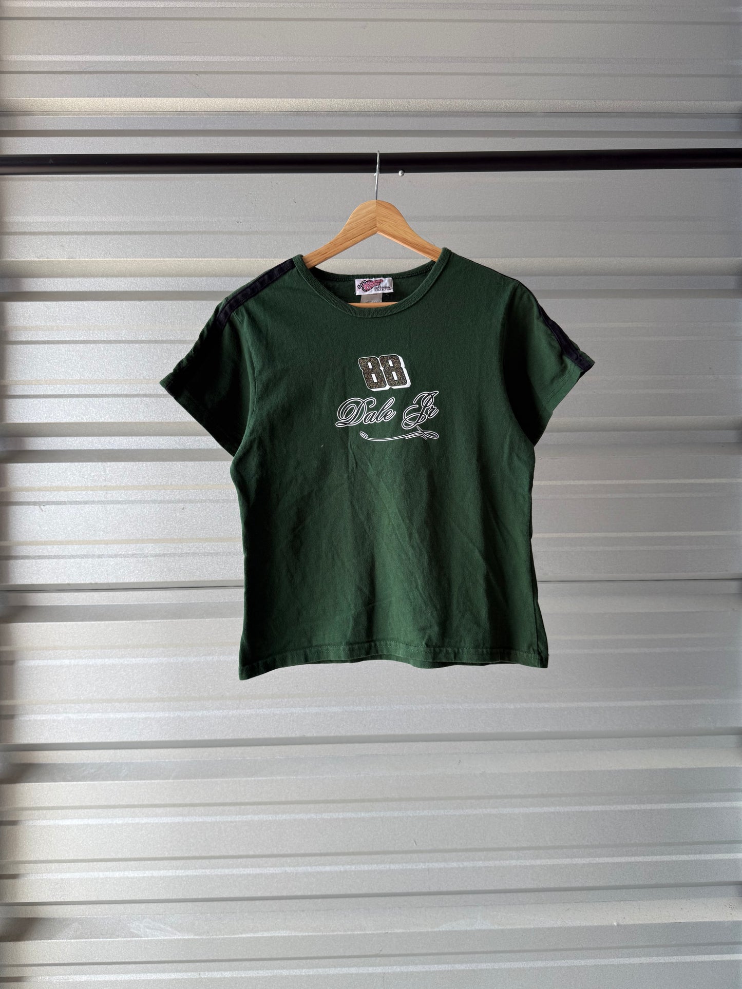 Vintage Green Striped NASCAR T-Shirt - Large