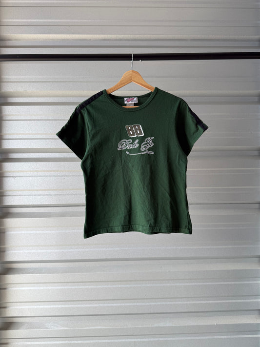 Vintage Green Striped NASCAR T-Shirt - Large