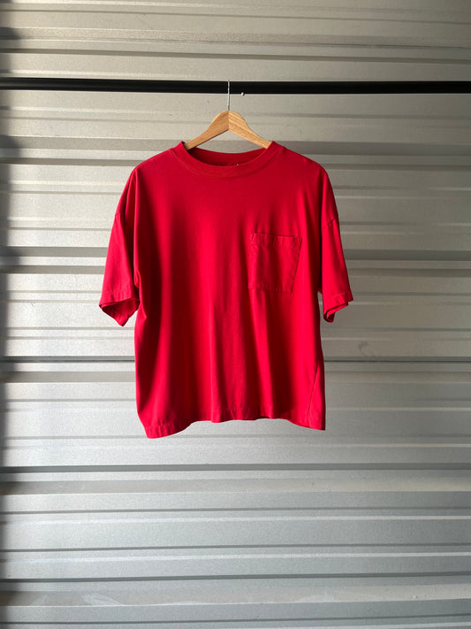Vintage Red Pocket T-Shirt - Medium