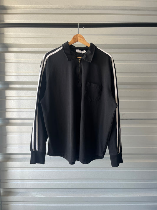 Vintage Striped Quarter zip Pullover - XL