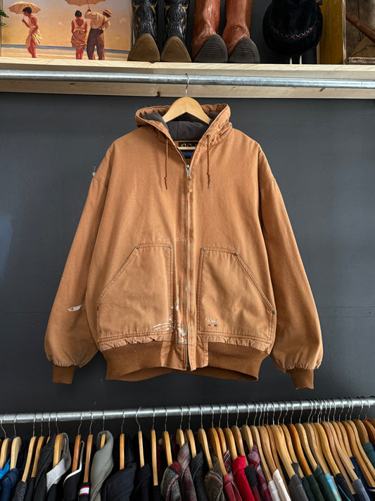 Vintage Walls Tan Hooded Work Jacket - 2X
