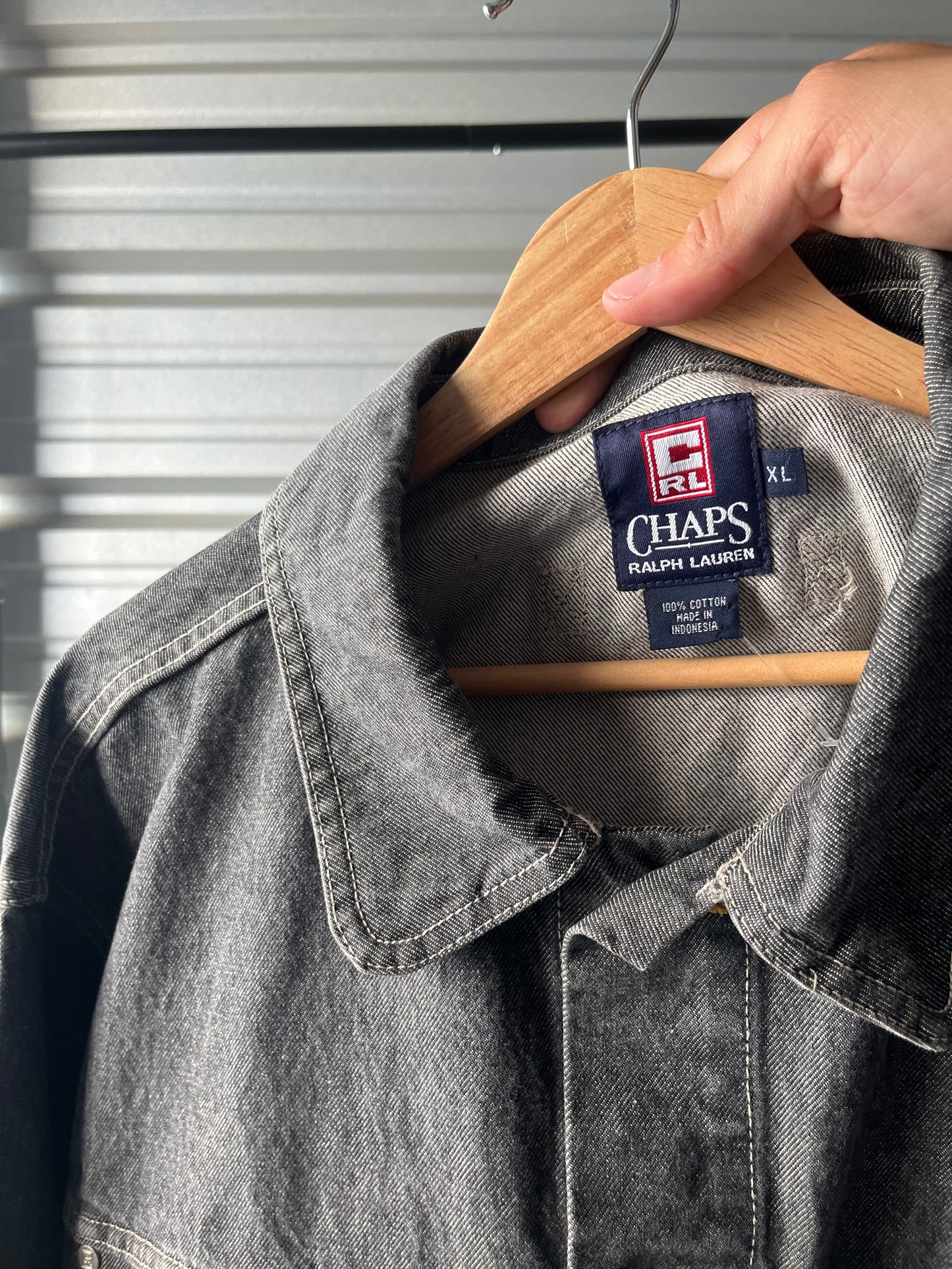 Vintage Chaps Ralph Lauren Grey Denim Jacket - XL
