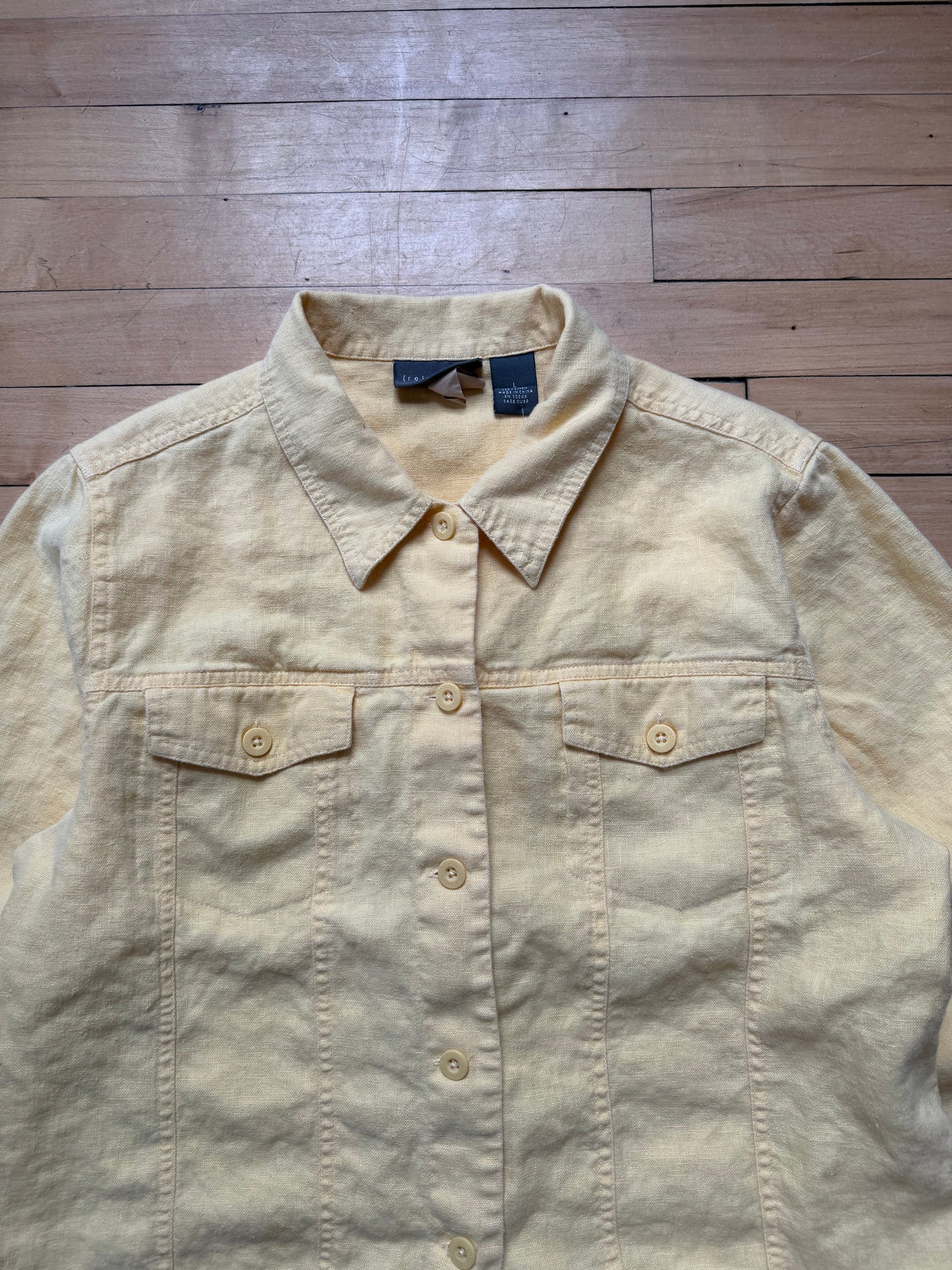 00s Relativity Yellow Linen Jacket - Women’s Large