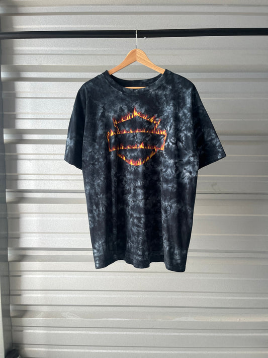 Vintage Harley Davidson Flames T-Shirt - Large